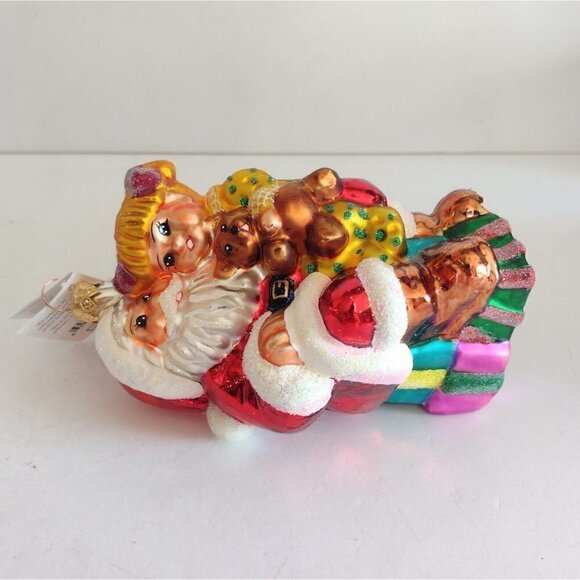 Vintage 1998 Christopher Radko Story Time Glass Ornament Santa Girl READ - Picture 5 of 11